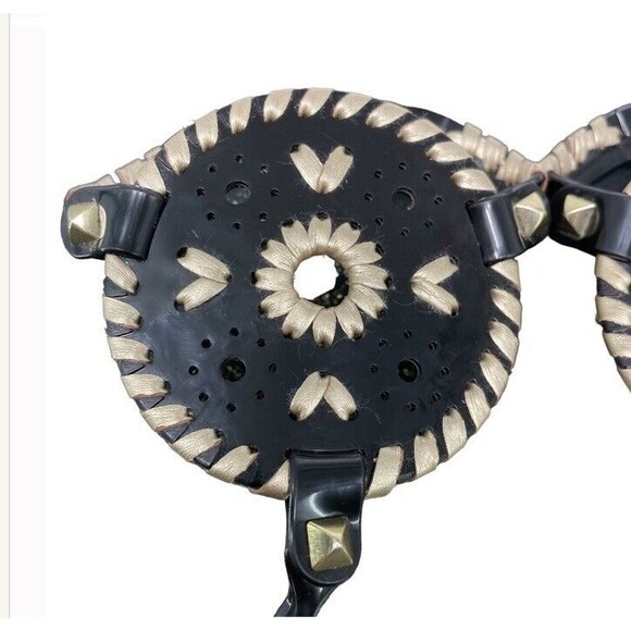 Jack Rogers Georgica Sparkle Glitter Jelly Flip Flops Sandals 7 Black Gold - Picture 2 of 10